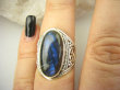 bpe8752 Delikatny Ażurowy Pierścień Granatowy Labradoryt Spektrolit - kamień zorzy polarnej r.13/ r.14 Srebro 925 - 4