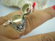 bpe5124 Pięknie Zdobiony Delikatny Sekretnik UNIKAT !!! Otwierany Pierścień na zdjęcia lub marzenia Czerwony Onyks r.15 Srebro 925 # - 8