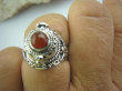 bpe5124 Pięknie Zdobiony Delikatny Sekretnik UNIKAT !!! Otwierany Pierścień na zdjęcia lub marzenia Czerwony Onyks r.15 Srebro 925 # - 5