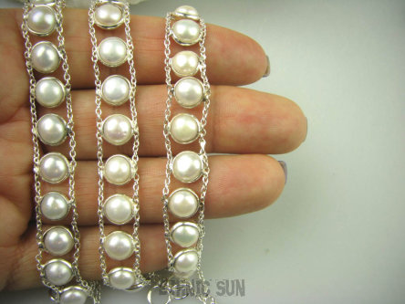 bb3011 Delikatna Bransoleta naturalna Perła Hodowlana 11 sztuk Perły Srebro 925 #