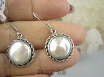 bkee1148 Przepiękne Kolczyki z DUŻYMI Perłami Duża Hodowlana Perła Biwa Perły - osteoporoza Srebro 925