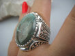 bpe4629 FENOMENALNY Kojący TURKUS  opiekun ciała i duszy Wielki Masywny 18 gramów !!! Pierścień Turkusy r.18 Srebro 925 # - 8