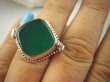 bpe6306 Biżuteria Orientalna !!! Otwierany Pierścień na Zdjęcia, Marzenia lub truciznę SEKRETNIK Zielony ONYKS r.14 Srebro 925 # - 3
