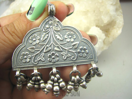 bwe3303 Cudna Orientalna Biżuteria 6cm UNIKAT z Radżastanu !!!! Duży 22G Wisior Cały ze Srebra WSPANIAŁE RĘCZNE ARCYDZIEŁO Srebro 925 #