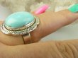 bpe8884 Niezwykły OKAZ Pierścień Pierścionek naturalny Błękitny TURKUS ARIZONA Turkusy r.16 egzotyczne Srebro 925 # - 3