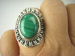 bpe6820 Oksydowany Melonik - Piękny Egzotyczny Pierścień zielony MALACHIT - pobudza kreatywność r.19 Srebro 925 # - 6