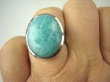 bpe6807 LAZUROWY AMAZONIT Klasyczny Pierścień Amazonit - Kamień Marzeń i realizacji r.19/r.20 lśniące Srebro 925 # - 7
