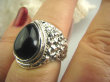 bpe4399 Piękny OKAZ Jubilerski - Śliczny Pierścień z onyksem ONYKS regeneruje SERCE, EGZEMY, PAMIĘĆ r.13/r.14 Srebro 925 # - 2