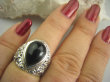 bpe4399 Piękny OKAZ Jubilerski - Śliczny Pierścień z onyksem ONYKS regeneruje SERCE, EGZEMY, PAMIĘĆ r.13/r.14 Srebro 925 # - 8