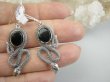 bke1290 AMULET Płodności i Mądrości Wąż - Długie 5cm CUDOWNE Kolczyki Czarny Onyks Srebro 925 - 4