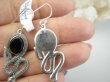 bke1290 AMULET Płodności i Mądrości Wąż - Długie 5cm CUDOWNE Kolczyki Czarny Onyks Srebro 925 - 5