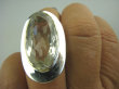 bpee2491 Kryształowy kapelusz BŁYSZCZĄCY Klejnot 3.2 cm Pierścień KRYSZTAŁ GÓRSKI - naturalny odpromiennik r.16 w szerokiej otoczce ze srebra Srebro 925 # - 6