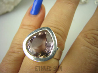 bpee3524 Rzadkość DWUBARWNY Cudny PIERŚCIEŃ RZADKI AMETRYN - NAJWYŻSZA JAKOŚĆ KAMIENIA r.16 Srebro 925 #