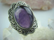 bpe5155 Biżuteria Orientalna !! Pierścień naturalny AMETYST w morskich falach - kamień mądrości (migrena, bezsenność) r.14 Srebro 925 # - 7