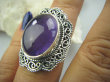 bpe5155 Biżuteria Orientalna !! Pierścień naturalny AMETYST w morskich falach - kamień mądrości (migrena, bezsenność) r.14 Srebro 925 # - 2