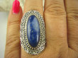 bpe6289 EGZOTYCZNA DAMA !!! Orientalny Długi Pierścień Królewski Lapis Lazuli - strażnik prawdy i mądrości r.17 Srebro 925 # - 2