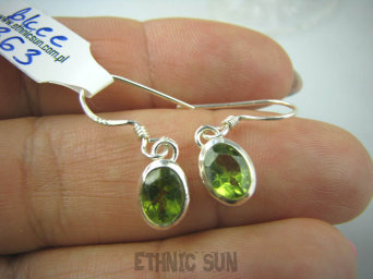 bkee863 Lśniące Delikatne Kolczyki Szczęścia z naturalnymi  Oliwinami OLIWIN = PERYDOT Peridot kamień szczęścia Srebro 925