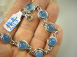 bb2929 BŁĘKITNA LAGUNA - UNIWERSALNA Kobieca Bransoleta z naturalnym Chalcedonem Niebieski Chalcedon Tarczyca Srebro 925 # - 2