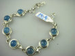 bb2929 BŁĘKITNA LAGUNA - UNIWERSALNA Kobieca Bransoleta z naturalnym Chalcedonem Niebieski Chalcedon Tarczyca Srebro 925 # - 7