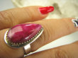 bpe7980 Rubinowa Kropla !!! Orientalny Delikatny Pierścień Rubin Indyjski Rubiny r.16 Srebro 925 # - 4