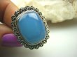 bpe4141 Piękny Błękitno - Niebieski CHALCEDON (TARCZYCA) DUŻY Pierścień r.19 Srebro 925 czakra gardła # - 8