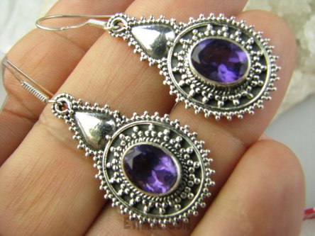 bkee1066 Kunsztowne Uwodzicielki Długie Lekkie Kolczyki Fioletowy Ametyst - kamień mądrości Srebro 925