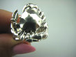 bpe6146 Przepiękny MASYWNY Duży Pierścień Morski KRAB cały ze srebra regulowany r.15, r.16, r.17, r.18 Srebro 925 # - 10