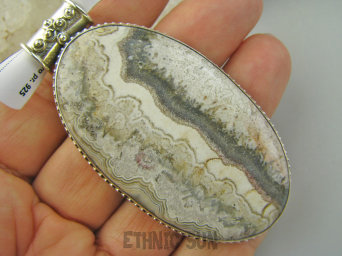 bwe3771 CUDOWNY Unikat OLBRZYM Duży Wisior Zawieszka 6.6 cm i 29 gramów KOJĄCA moc natury JASPIS KRAJOBRAZOWY Srebro 925 #