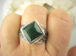 bpee4026 UNISEX DUŻY MĘSKI lub damski SYGNET Pierścień Pierścionek Szmaragd Indyjski Szmaragdy r.29 DUŻY ROZMIAR Srebro 925 # - 2