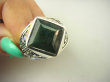 bpee4026 UNISEX DUŻY MĘSKI lub damski SYGNET Pierścień Pierścionek Szmaragd Indyjski Szmaragdy r.29 DUŻY ROZMIAR Srebro 925 # - 9