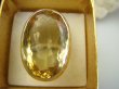 bpee4299 OBŁĘDNY WIELKOLUD 25g Ogromny Niezwykły Słoneczny Złoty Okaz  !!! Lśniący Duży Pierścień Pierścionek Słoneczny CYTRYN - kamień Antycukrzycowy r.17 Srebro 925 # - 6