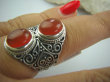 bpe5093 Orientalny Pierścień z onyksami czerwony ONYKS regeneruje SERCE, EGZEMY, PAMIĘĆ r.17 Srebro 925 # - 4