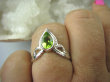 bpee3001 Delikatny śliczny Pięknie Zdobiony Pierścień szlifowany Oliwin Perydot - kamień Szczęścia r.15 Srebro 925 - 7