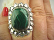 bpe4522 Orientalny Piękny WIELKI Kwiat !!! Cudowny MALACHIT W ORIENTALNEJ OPRAWIE -  Pierścień MALACHIT - pobudza kreatywność r.15 Srebro 925 # - 3
