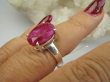 bpee4369 PIĘKNY Elegancki Pierścień Pierścionek OKAZ Rubin Indyjski Rubiny r.13 Srebro 925 - 5