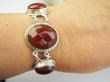 bb3917 Cudowna ORIENTALNA Piękność 31 g !!! DUŻA Bransoleta Bransoletka Czerwony Onyks CUDOWNA Srebro 925 - 10