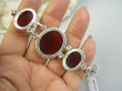bb3917 Cudowna ORIENTALNA Piękność 31 g !!! DUŻA Bransoleta Bransoletka Czerwony Onyks CUDOWNA Srebro 925 - 7