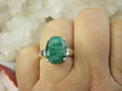 bpee4355 PIĘKNY LUX Pierścień Pierścionek OKAZ Szmaragd Indyjski Szmaragdy r.22 Srebro 925 - 5