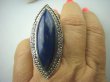 bpe5355 KRÓLEWSKI OKAZ !!! Długi OLBRZYM 5,2 cm 24 g ! Pierścień Lapis Lazuli - strażnik Prawdy i Mądrości r.13/ r.14  mały rozmiar Srebro 925 # - 6