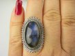 bpe8610 Piękny Orientalny Pierścień Pierscionek Niebieski Labradoryt Spektrolit - kamień Zorzy Polarnej r.16 Srebro 925 # - 5