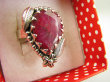 bpee4222 Czarodziejsko Piękny CUDOWNY Pierścień Pierścionek Rubin Indyjski w orientalnej oprawie Rubiny r.17 Srebro 925 # - 3
