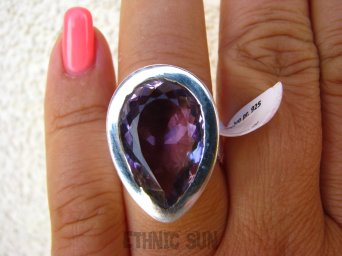 bpee2431 PIĘKNY WIELKI AMETYST  - Kamień mądrości  NAJWYŻSZA JAKOŚĆ KAMIENIA r.15/r.16 Srebro 925 #