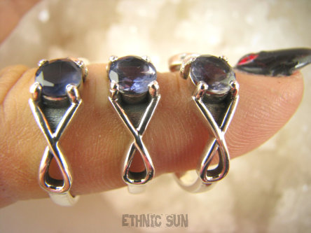 bpee4422 Delikatny śliczny Pierścień Pierścionek szlifowany INDYGOLIT - kamień młodości r.21 Srebro 925