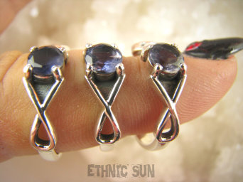 bpee4422 Delikatny śliczny Pierścień Pierścionek szlifowany INDYGOLIT - kamień młodości r.21 Srebro 925