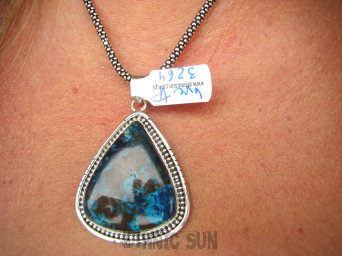 bwe3264 NOCNA GALAKTYKA Piękny 16G Egzotyczny Wisior naturalny Niebiesko Granatowy AZURYT zdobione Srebro 925 #