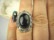 bpe6761 Śliczny Pierścień czarny ONYKS regeneruje SERCE, EGZEMY, PAMIĘĆ r.13 mały rozmiar Srebro 925 # - 4