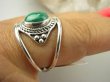 bpe9092 Finezyjny Ażurowy Pierścień Pierścionek podwójna obrączka naturalny Malachit r.25/ r.26  ale i r.24 będzie dobry(duży rozmiar) Srebro 925 # - 3
