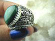 bpe5885 Obrączka Motyl - symbol siły i niezależności !!! Wygodny Piękny Pierścień zdobiona obrączka zielony MALACHIT - pobudza kreatywność r.17 Srebro 925 # - 9