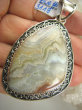 bwe3119 Piękny Unikat Duży Wisior 6.8 cm i 28 gramów KOJĄCA moc natury JASPIS KRAJOBRAZOWY Srebro 925 # - 6
