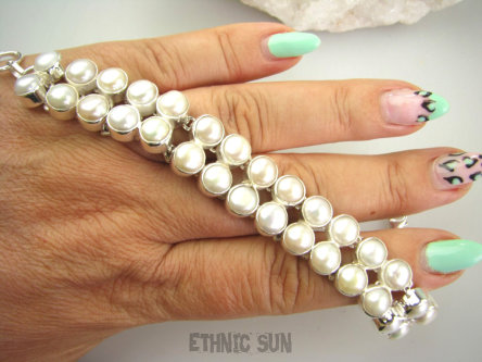 bb3761 Woooow przecudna Elegancka WSPANIAŁA LUX Dwurzędowa Duża 37G Bransoleta prawdziwe Perły hodowlane 30 sztuk - PERŁA Srebro 925 # 